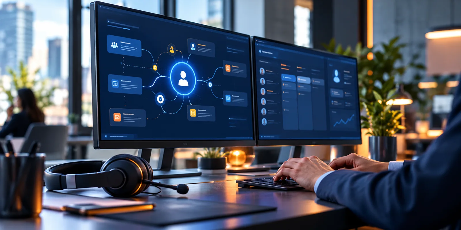 Visual concept di una postazione digitale per la gestione dei clienti